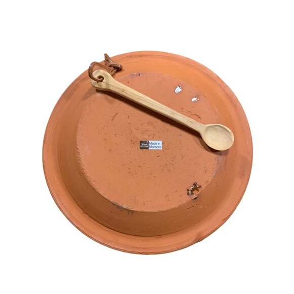 Verve Culture Handcrafted Clay Tagine for Two 9" Tall 11" Diameter Teal Moroccan - Picture 4 of 6